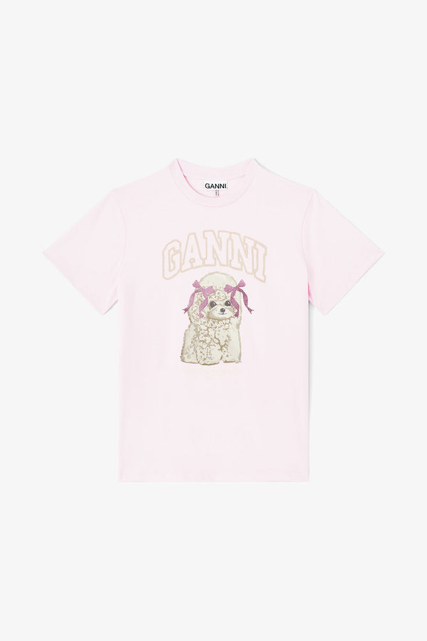 GANNI BASIC COTTON JERSEY T-SHIRT