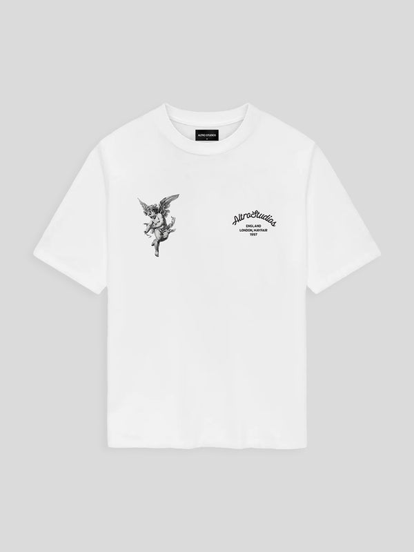 ALTRO STUDIOS “CUPID” LOGO PRINT WHITE T-SHIRT