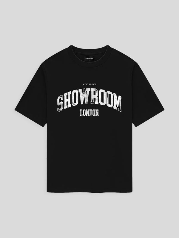 ALTRO STUDIOS “SHOWROOM LONDON” LOGO PRINT BLACK T-SHIRT