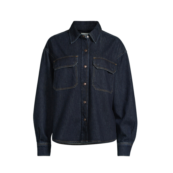 AGOLDE Gwen Slice Shirt - Dark Rinse