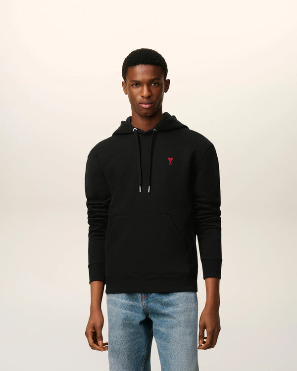 Black Cotton Ami de Coeur Hoodie
