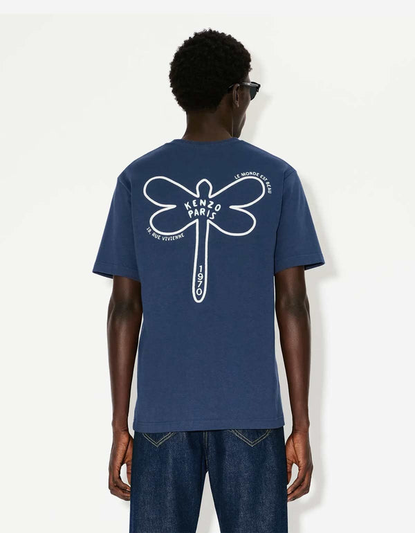 Kenzo Dragonfly Blue Embroidered T-Shirt MIDNIGHTBLUE