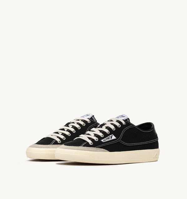 WINDSCAPE LOW MAN CU01 CANVAS/SUEDE/LEATHER BLACK