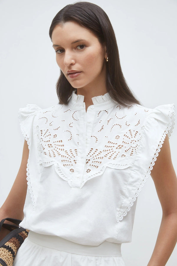 Louna - Embroidered ruffled blouse