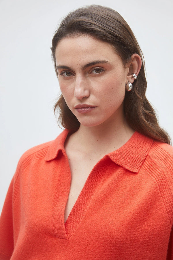 Privaro - Plain geranium polo jumper