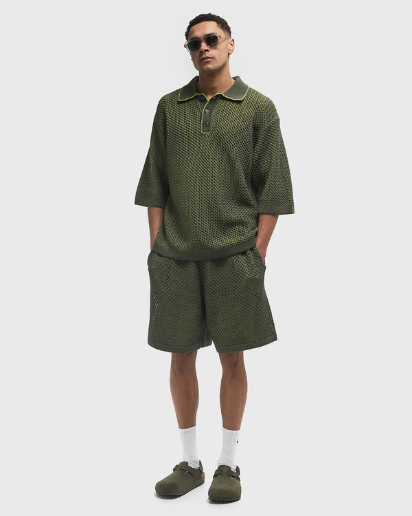 Kenzo Green Embroidered Knitted Shorts