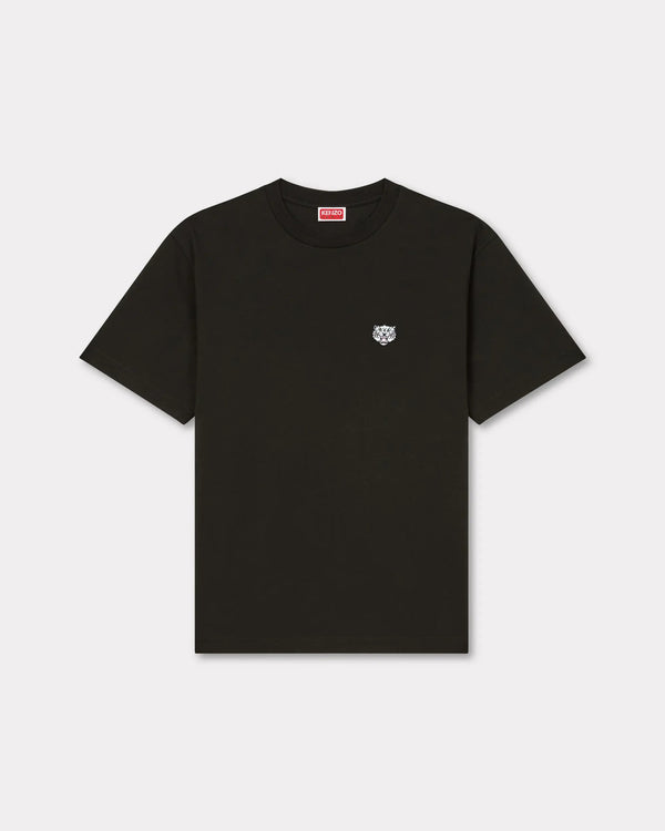 'KENZO Happy Tiger' embroidered T-shirt in cotton - Black