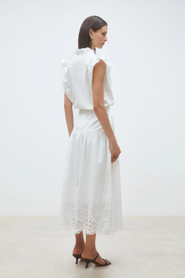 Louna - Embroidered ruffled blouse