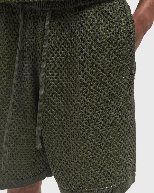 Kenzo Green Embroidered Knitted Shorts