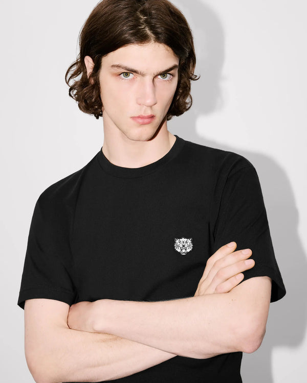 'KENZO Happy Tiger' embroidered T-shirt in cotton - Black