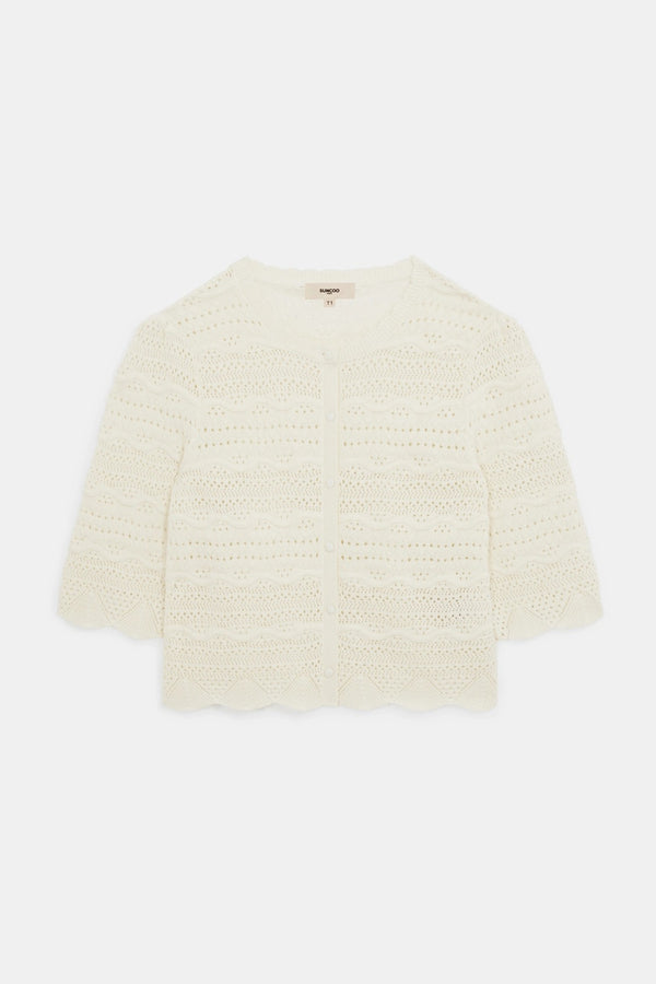 Ganach Fancy openwork knit cardigan