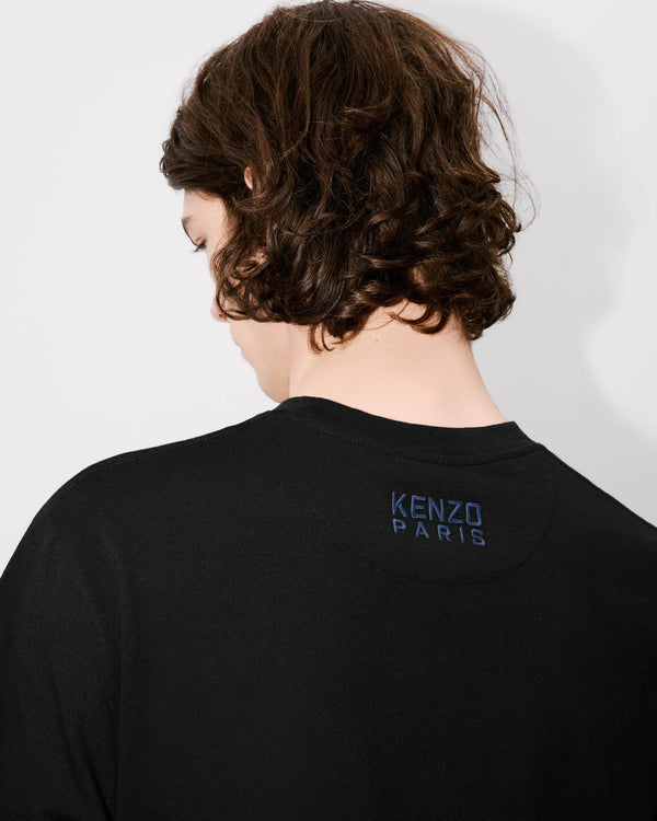 'KENZO Happy Tiger' embroidered T-shirt in cotton - Black