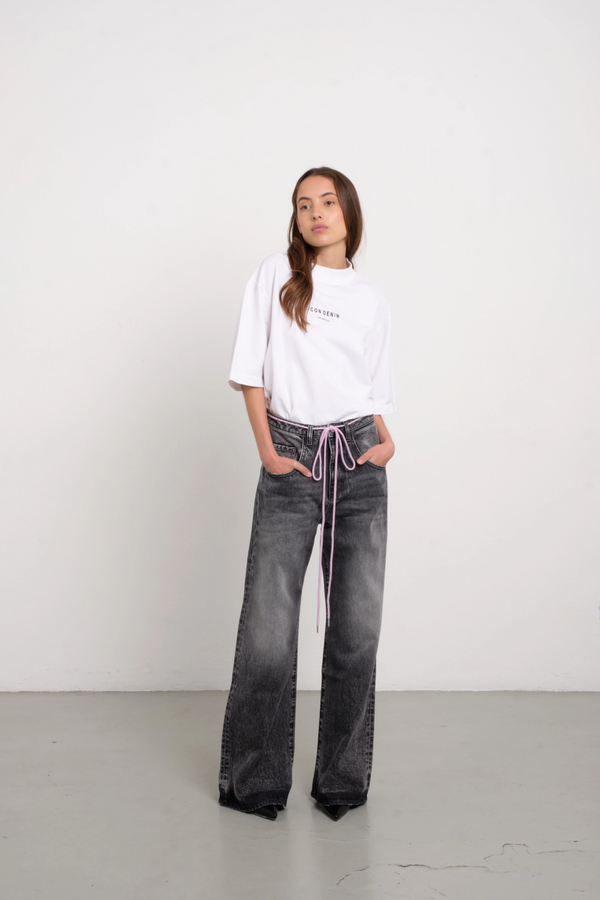 ICON DENIM - Debby - Women's Wide Leg Jeans Dark Gray Wash