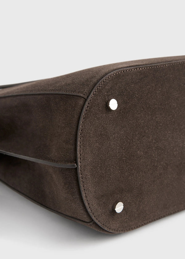 TOTEME - BELTED SUEDE BUCKET BAG BROWN