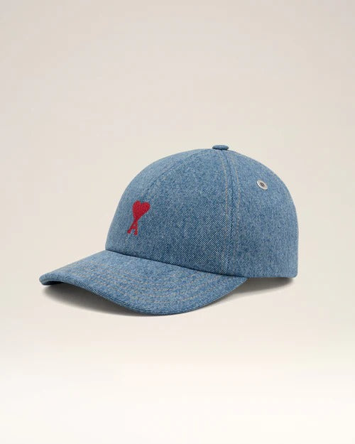 Ami Blue Cotton de Coeur Embroidery Cap