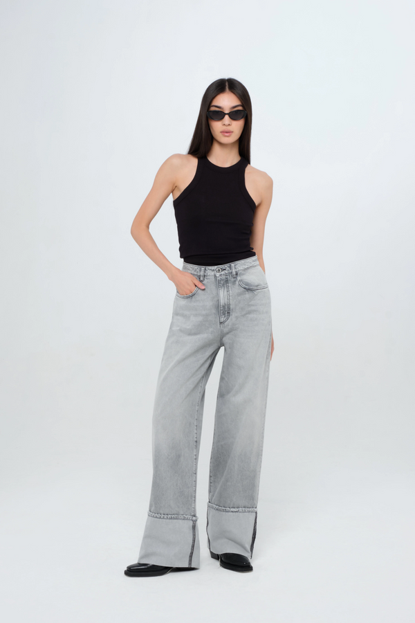 ICON DENIM - Kiki - Women's Wide Leg Jeans Gray Wash