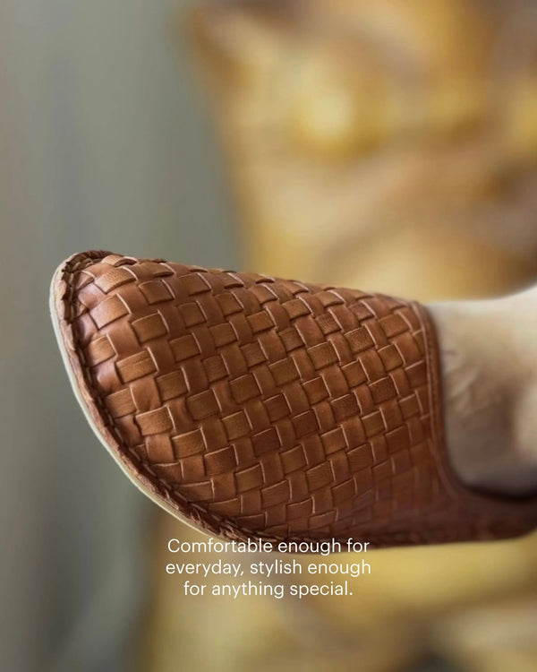 ROMA Woven Cognac Brown