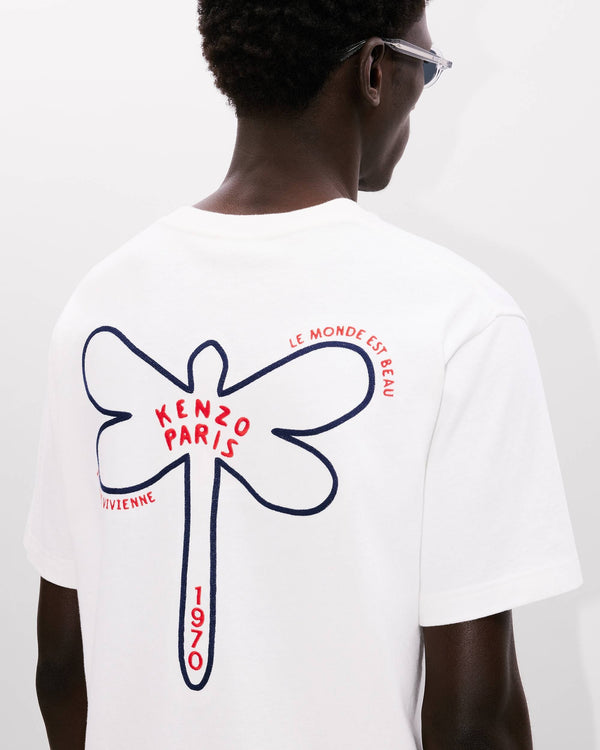 'KENZO Dragonfly' embroidered T-shirt in cotton OFF WHITE