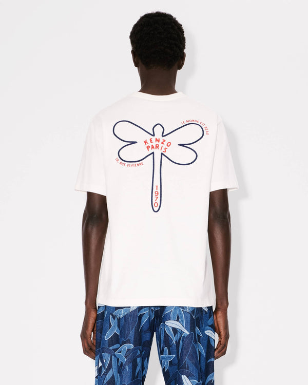 'KENZO Dragonfly' embroidered T-shirt in cotton OFF WHITE