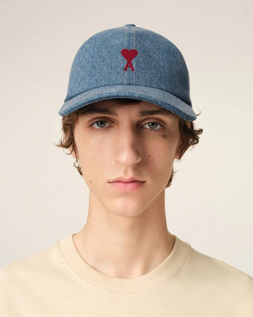 Ami Blue Cotton de Coeur Embroidery Cap
