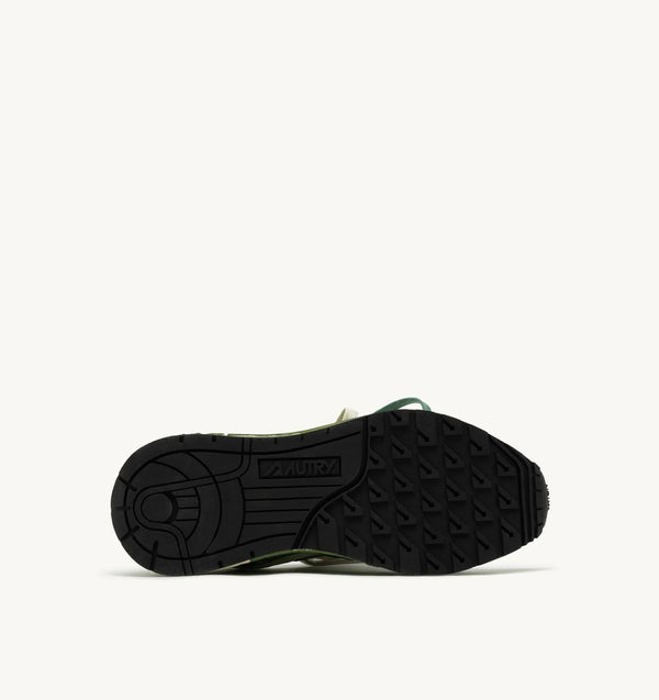 REELWIND SUPER VINTAGE SNEAKERS IN WHITE AND GREEN SUEDE AND NYLON
