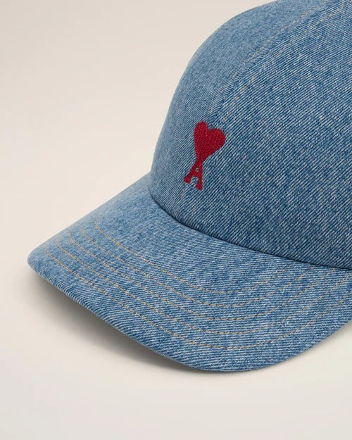 Ami Blue Cotton de Coeur Embroidery Cap