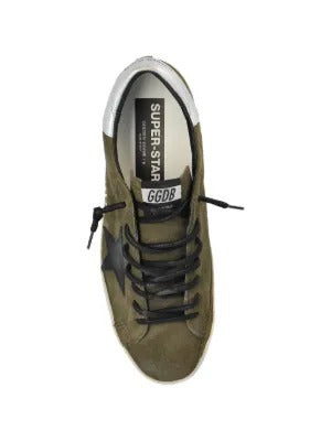GOLDEN GOOSE - SUPER-STAR STAR-PATCH SNEAKERS OLIVE GREEN