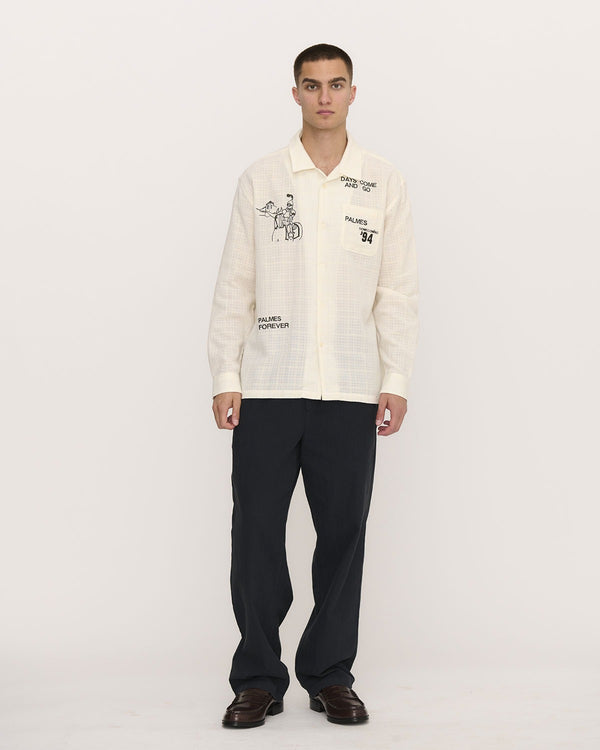 FOREVER CAMP COLLAR SHIRT BROKEN WHITE