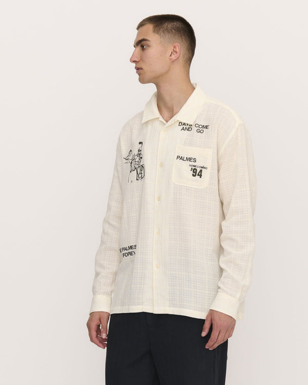 FOREVER CAMP COLLAR SHIRT BROKEN WHITE