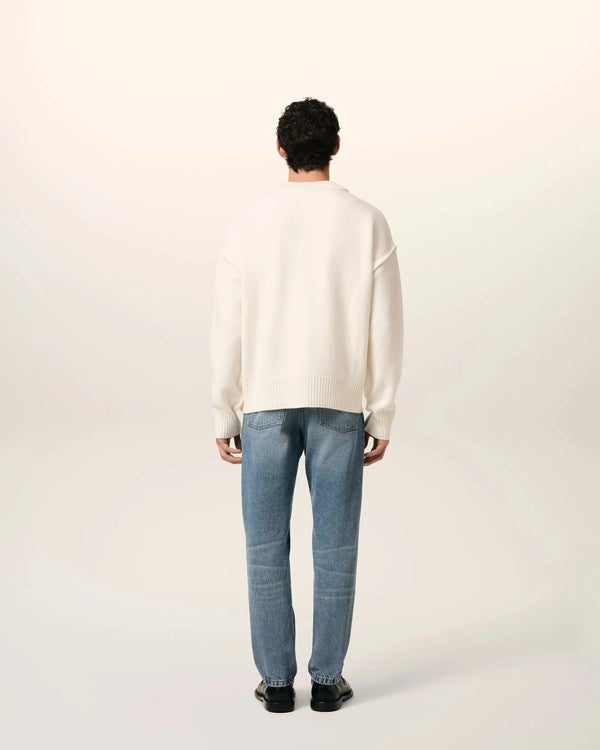 AMI PARIS SWEATER OFF-WHITE/RED