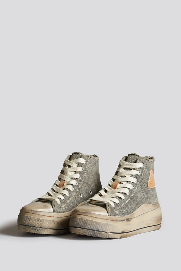 R13 - KURT HIGH TOP SNEAKER - WASHED OLIVE