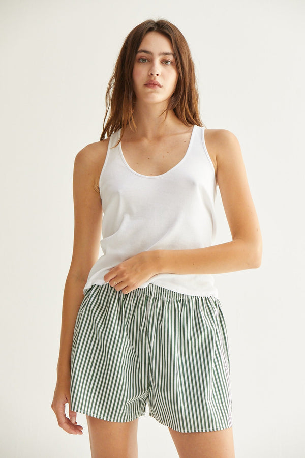 ASHER Solei Stripe Shorts - GREEN STRIPE