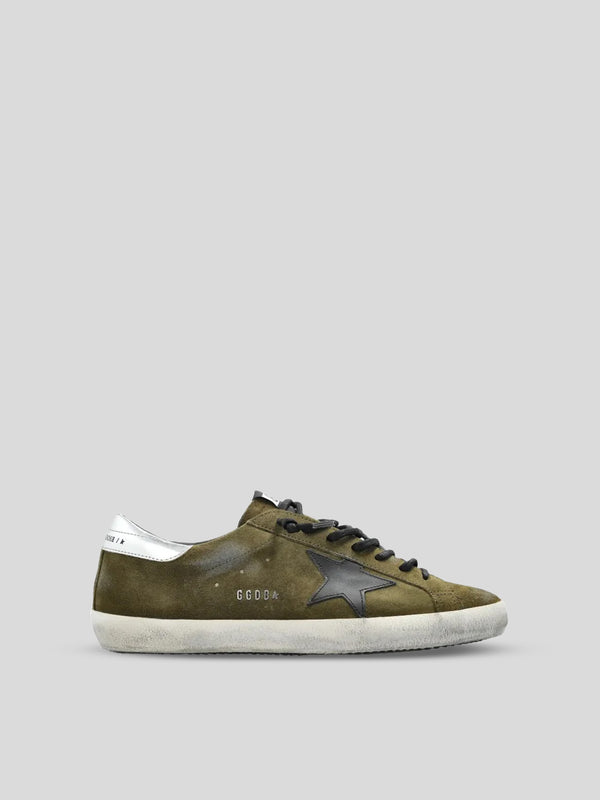 GOLDEN GOOSE - SUPER-STAR STAR-PATCH SNEAKERS OLIVE GREEN