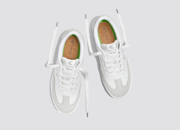 CARIUMA - TOCA White Pebbled Leather & Suede/Smoke White