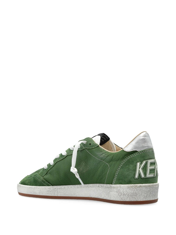 Ball Star LTD in green nappa leather with white suede star and metallic silver leather heel tab