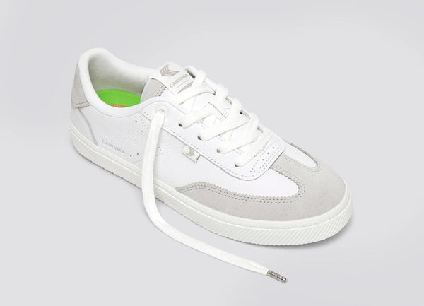 CARIUMA - TOCA White Pebbled Leather & Suede/Smoke White