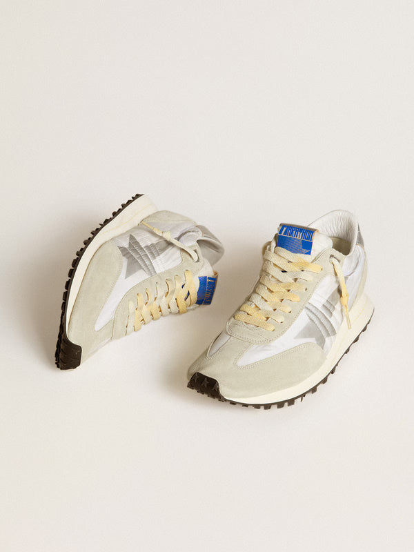 Golden Goose - Men’s Marathon With White Nylon Upper and Silver Star