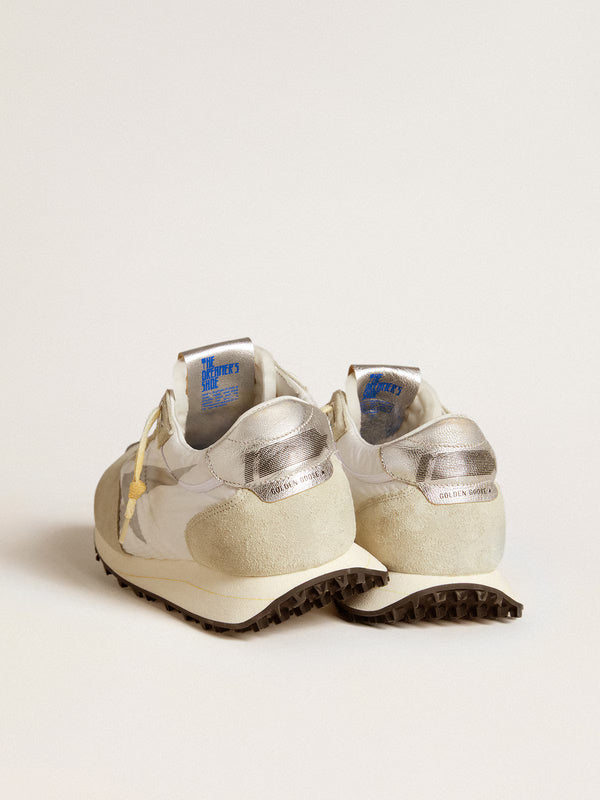 Golden Goose - Men’s Marathon With White Nylon Upper and Silver Star