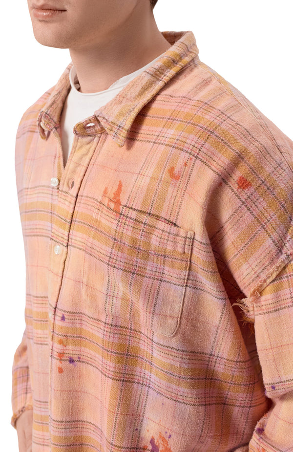 R13 Shredded Seam Drop Neck Shirt