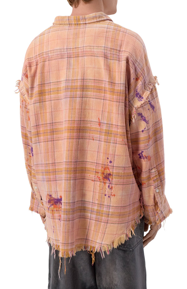 R13 Shredded Seam Drop Neck Shirt