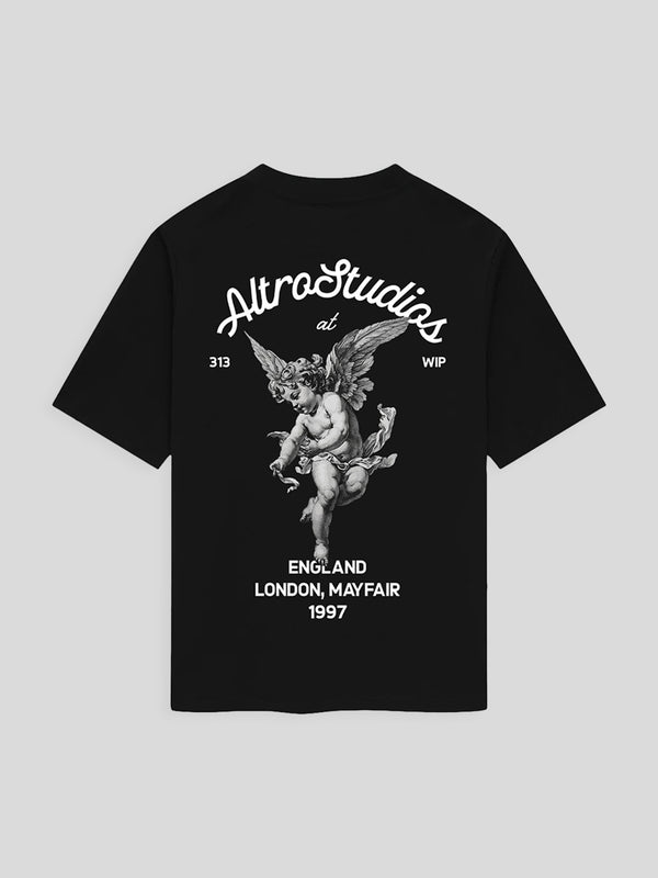 ALTRO STUDIOS “CUPID” LOGO PRINT BLACK T-SHIRT