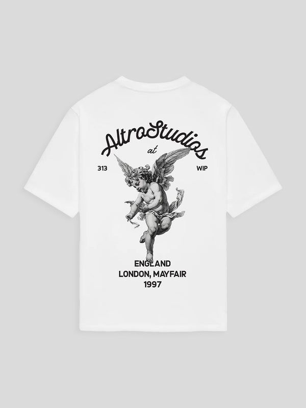 ALTRO STUDIOS “CUPID” LOGO PRINT WHITE T-SHIRT