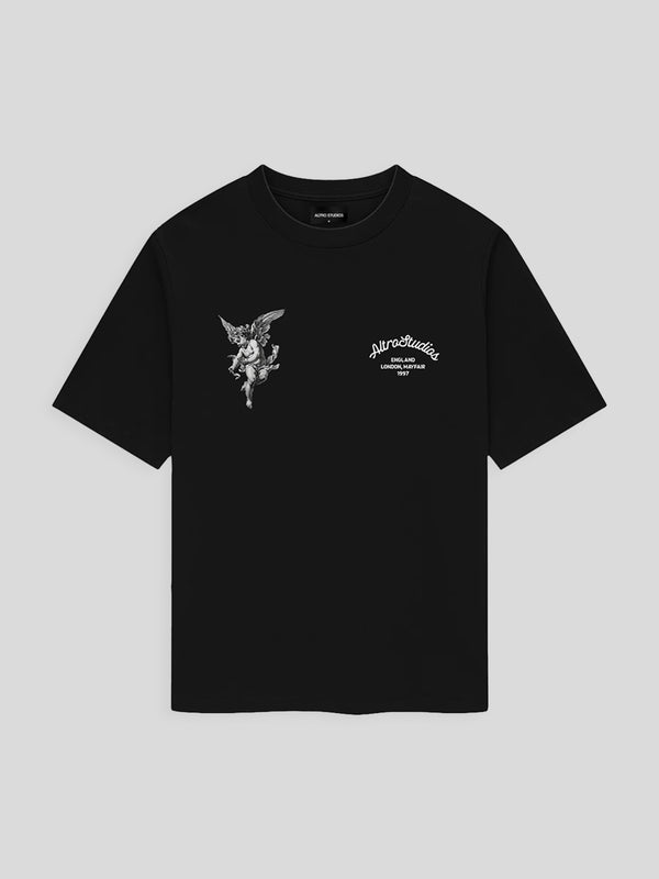 ALTRO STUDIOS “CUPID” LOGO PRINT BLACK T-SHIRT