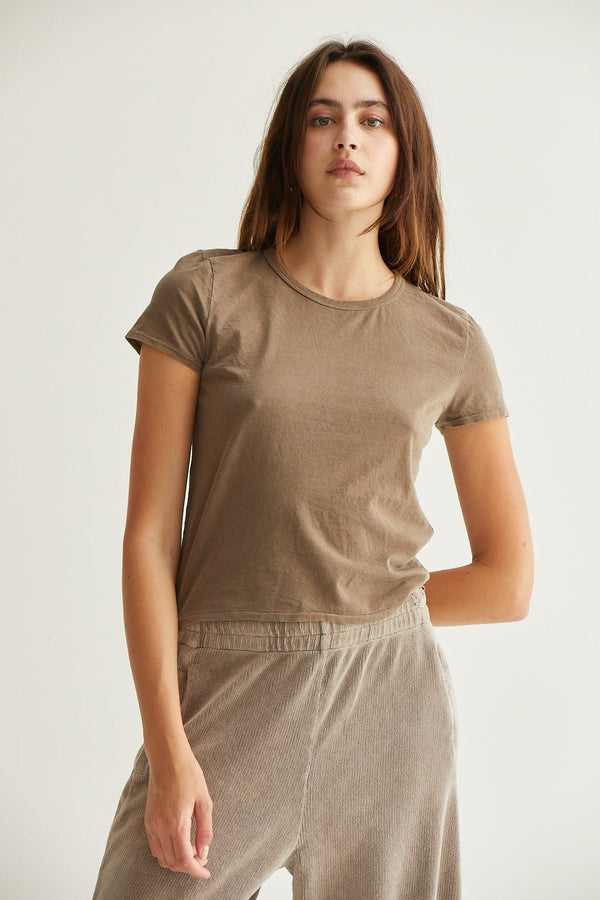 ASHER Noe Baby Tee - VINTAGE MUSHROOM
