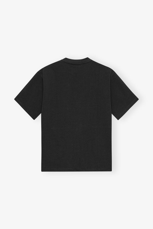 Black Heavy Cotton Drop Shoulder Heart T-shirt