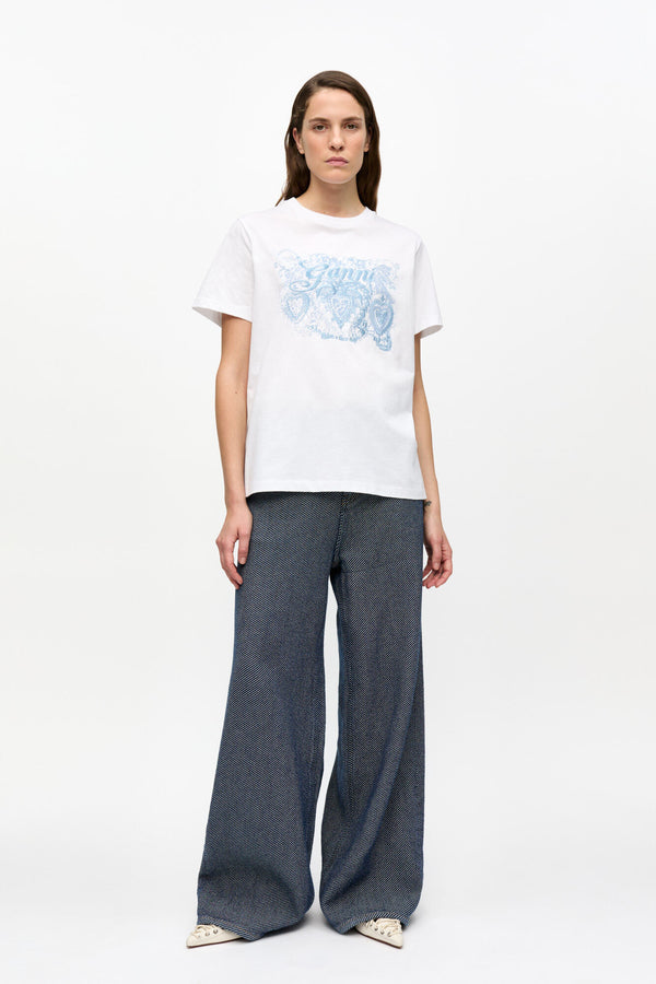 White Jersey Tattoo Lace T-shirt