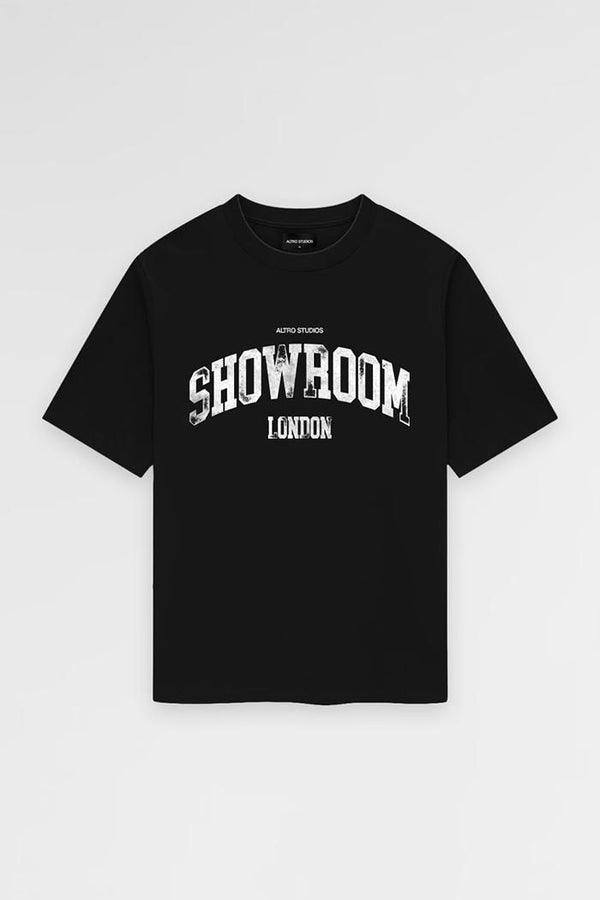 ALTRO STUDIOS “SHOWROOM LONDON” LOGO PRINT BLACK T-SHIRT