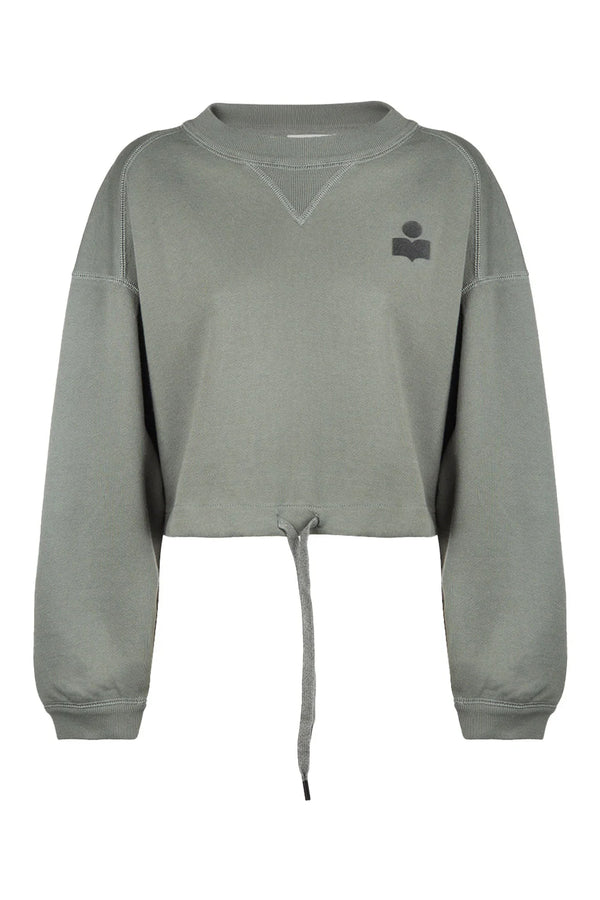 Margo Cropped Drawstring-Trim Sweatshirt