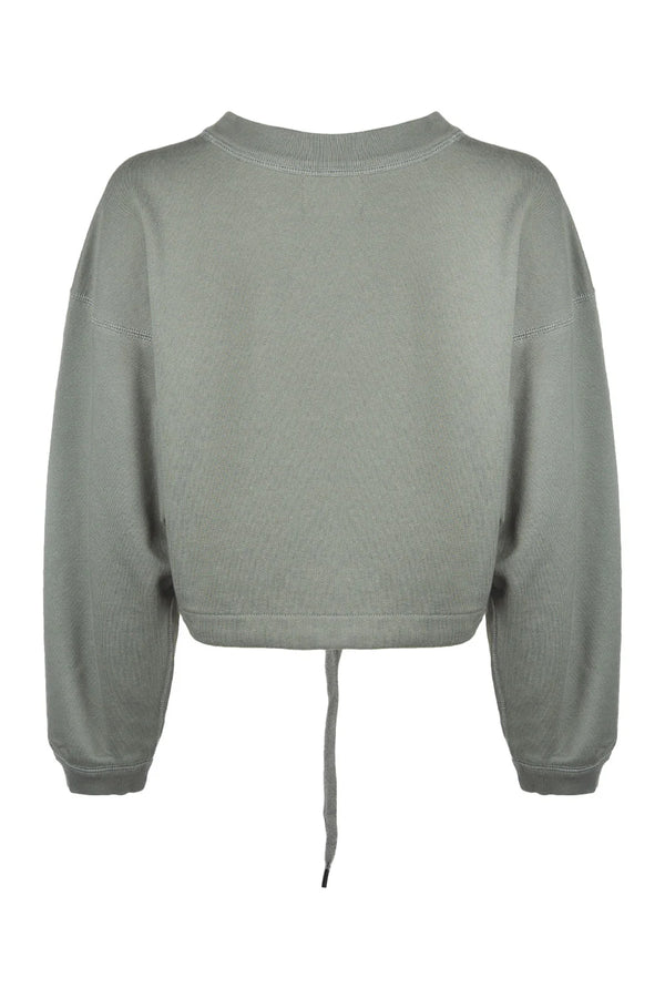Margo Cropped Drawstring-Trim Sweatshirt