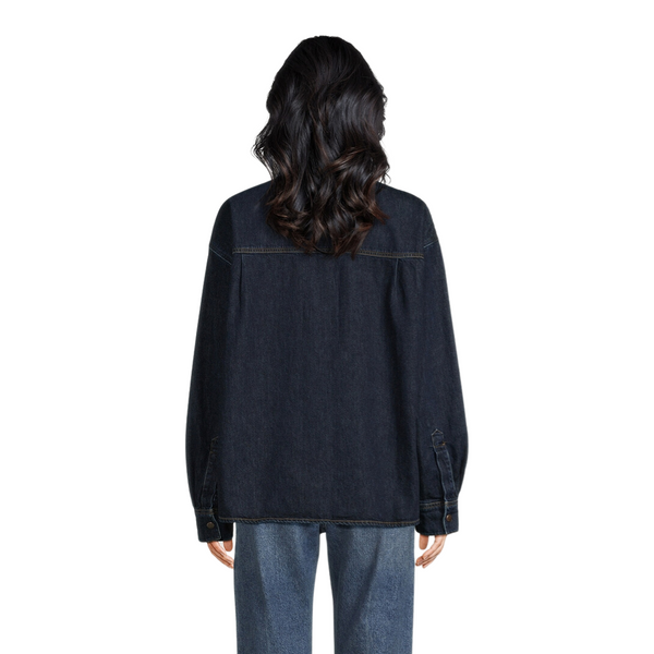 AGOLDE Gwen Slice Shirt - Dark Rinse